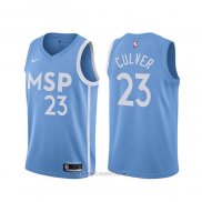 Camiseta Minnesota Timberwolves Jarrett Culver NO 23 Ciudad 2019-20 Azul