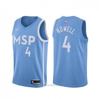 Camiseta Minnesota Timberwolves Jaylen Nowell NO 4 Ciudad 2019-20 Azul