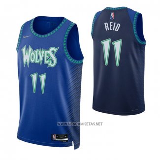 Camiseta Minnesota Timberwolves Naz Reid NO 11 Ciudad 2021-22 Azul