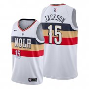 Camiseta New Orleans Pelicans Frank Jackson NO 15 Earned Blanco