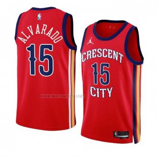 Camiseta New Orleans Pelicans Jose Alvarado NO 15 Statement 2023-24 Rojo