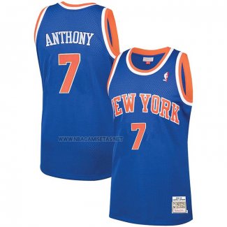 Camiseta New York Knicks Carmelo Anthony NO 7 Mitchell & Ness 2012-13 Azul