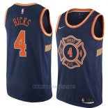 Camiseta New York Knicks Isaiah Hicks NO 4 Ciudad 2018 Azul