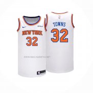 Camiseta New York Knicks Karl-Anthony Towns NO 32 Association 2024-25 Blanco
