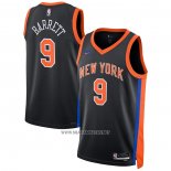 Camiseta New York Knicks RJ Barrett NO 9 Ciudad 2022-23 Negro