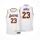 Camiseta Nino Los Angeles Lakers LeBron James NO 23 Association 2022-23 Blanco