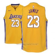 Camiseta Nino Los Angeles Lakers Lebron James NO 23 Icon 2017-18 Amarillo