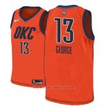 Camiseta Oklahoma City Thunder Paul George NO 13 Earned 2018-19 Naranja