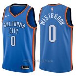 Camiseta Oklahoma City Thunder Russell Westbrook NO 0 2017-18 Azul