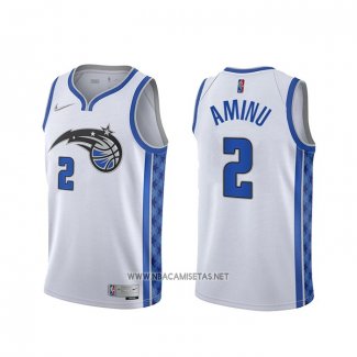 Camiseta Orlando Magic Al-Farouq Aminu NO 2 Earned 2020-21 Blanco