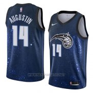 Camiseta Orlando Magic D.j. Augustin NO 14 Ciudad 2018 Azul