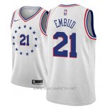Camiseta Philadelphia 76ers Joel Embiid NO 21 Earned 2018-19 Gris