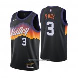 Camiseta Phoenix Suns Chris Paul NO 1 Ciudad 2020-21 Negro