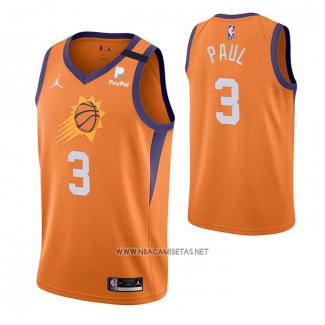 Camiseta Phoenix Suns Chris Paul NO 3 Statement 2021 Naranja