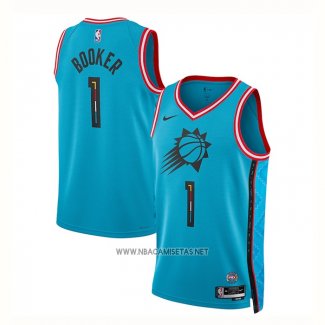 Camiseta Phoenix Suns Devin Booker NO 1 Ciudad 2022-23 Azul