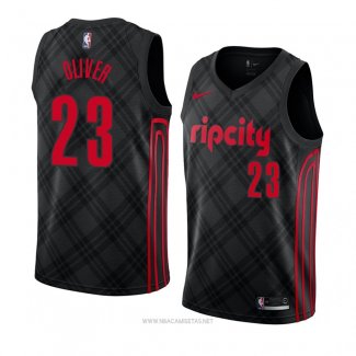 Camiseta Portland Trail Blazers Cameron Oliver NO 23 Ciudad 2018 Negro