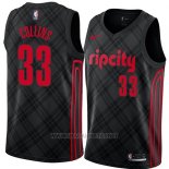 Camiseta Portland Trail Blazers Zach Collins NO 33 Ciudad 2018 Negro