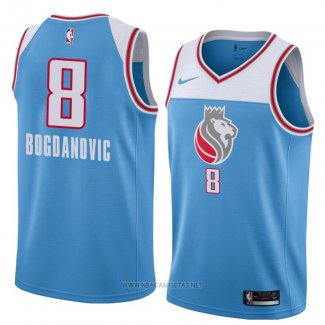 Camiseta Sacramento Kings Bogdan Bogdanovic NO 8 Ciudad 2018 Azul