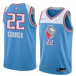 Camiseta Sacramento Kings Bruno Caboclo NO 22 Ciudad 2018 Azul