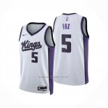 Camiseta Sacramento Kings DeAaron Fox NO 5 Association 2024-25 Blanco