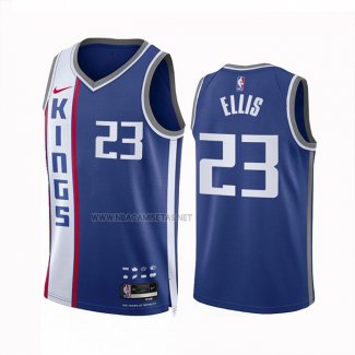 Camiseta Sacramento Kings Keon Ellis NO 23 Ciudad 2023-24 Azul