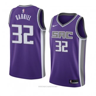 Camiseta Sacramento Kings Wenyen Gabriel NO 32 Icon 2018 Violeta