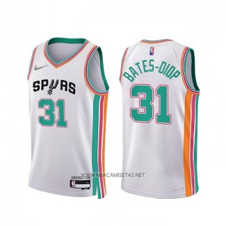 Camiseta San Antonio Spurs Keita Bates-Diop NO 31 Ciudad 2021-22 Blanco