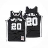 Camiseta San Antonio Spurs Manu Ginobili NO 20 Mitchell & Ness 2002-03 Negro