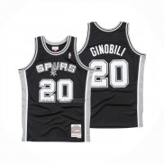 Camiseta San Antonio Spurs Manu Ginobili NO 20 Mitchell & Ness 2002-03 Negro