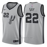 Camiseta San Antonio Spurs Rudy Gay NO 22 Statement 2017-18 Gris