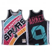 Camiseta San Antonio Spurs Tony Parker NO 9 Mitchell & Ness Big Face Negro