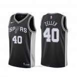 Camiseta San Antonio Spurs Tyler Zeller NO 40 Icon Negro