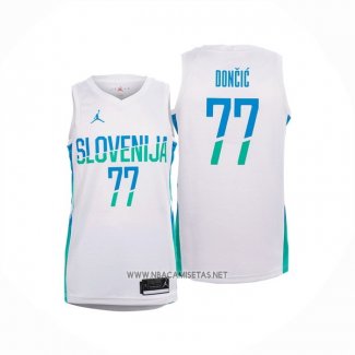 Camiseta Slovenia Luka Doncic NO 77 Primera Blanco