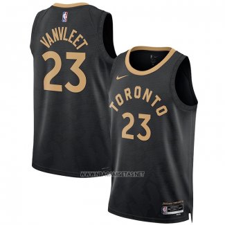 Camiseta Toronto Raptors Fred Vanvleet NO 23 Ciudad 2022-23 Negro