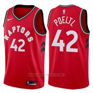 Camiseta Toronto Raptors Jakob Poeltl NO 42 Icon 2017-18 Rojo