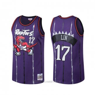 Camiseta Toronto Raptors Jeremy Lin NO 17 Hardwood Classics Violeta