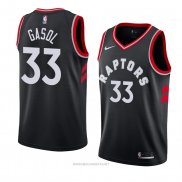 Camiseta Toronto Raptors Marc Gasol NO 33 Statement 2018 Negro