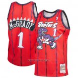 Camiseta Toronto Raptors Tracy McGrady NO 1 Mitchell & Ness 1998-99 Rojo