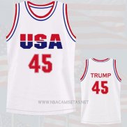 Camiseta USA 1992 Donald Trump NO 45 Blanco