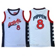 Camiseta USA 1996 Scottie Pippen NO 8 Blanco