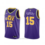 Camiseta Utah Jazz Derrick Favors NO 15 Hardwood Classics Violeta