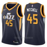 Camiseta Utah Jazz Donovan Mitchell NO 45 Icon Apagado 2017-18 Azul