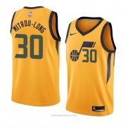 Camiseta Utah Jazz Naz Mitrou-Long NO 30 Statement 2018 Amarillo