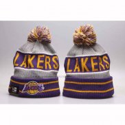 Gorro Beanie Los Angeles Lakers New Era Gris Violeta