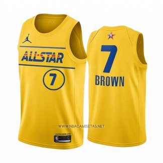 Camiseta All Star 2021 Boston Celtics Jaylen Brown NO 7 Oro