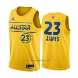Camiseta All Star 2021 Los Angeles Lakers LeBron James NO 23 Oro