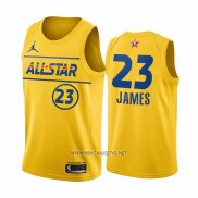 Camiseta All Star 2021 Los Angeles Lakers LeBron James NO 23 Oro