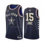 Camiseta All Star 2024 Denver Nuggets Nikola Jokic NO 15 Azul