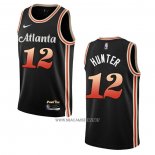 Camiseta Atlanta Hawks De'andre Hunter NO 12 Ciudad 2022-23 Negro