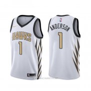 Camiseta Atlanta Hawks Justin Anderson NO 1 Ciudad Blanco